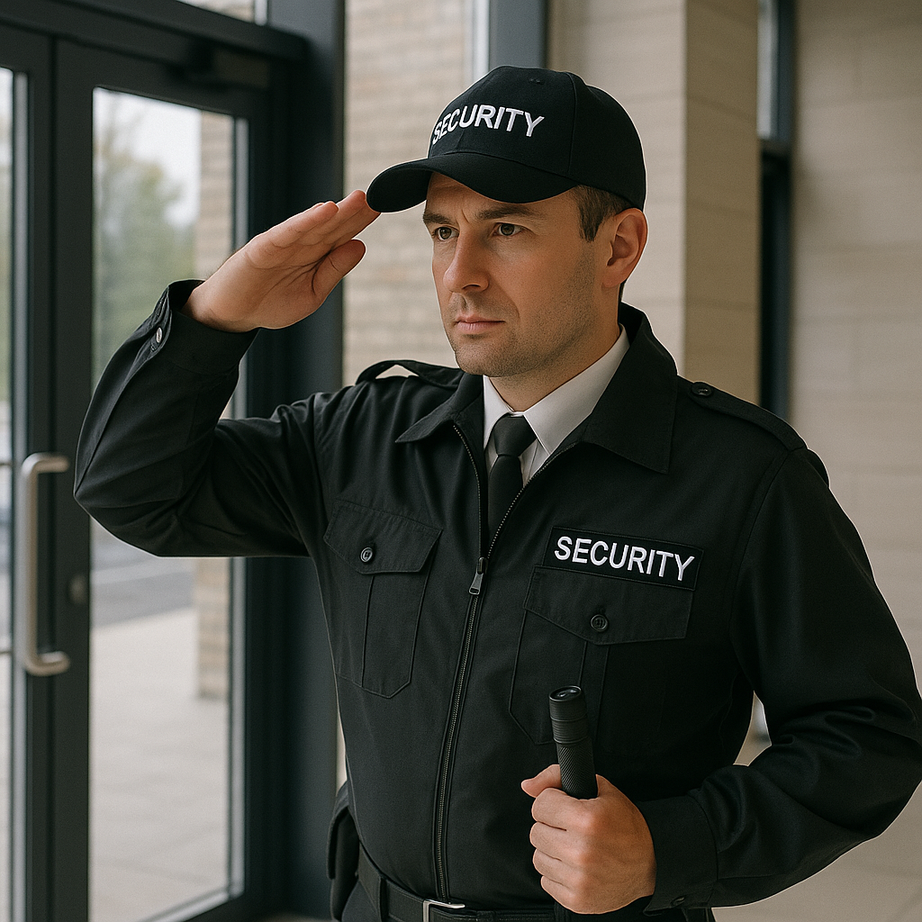 Security team in emergency drill